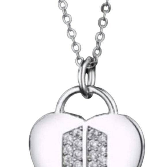 BTS 21 KPOP Bangtan Boys‎ LOGO Zircon Heart Pendant Letter ARMY Necklace - Picture 1 of 16